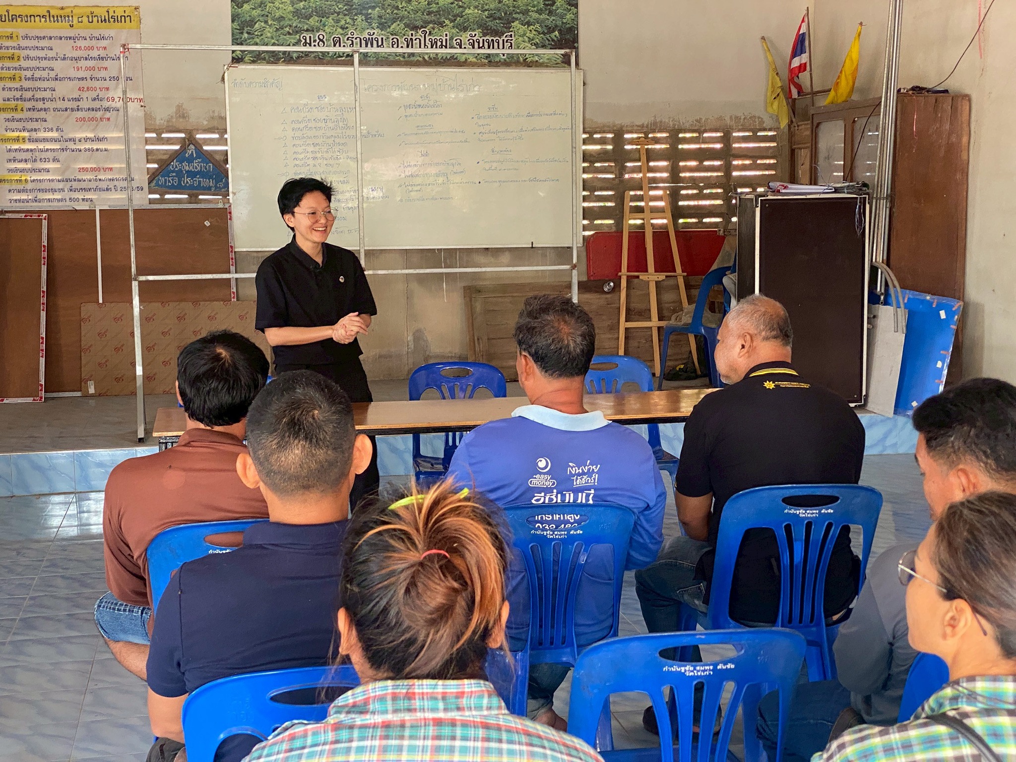 พช.ท่าใหม่ ขับเคลื่อนโครงการ "9;10 ปฏิบัติบูชาเพื่อพัฒนาชุมชน" มุ่งเน้นพัฒนาศูนย์เรียนรู้สู่การขยายผลครัวเรือนต้นแบบ ณ ศาลาหมู่บ้านบ้านไร่เก่า หมู่ 8 ตำบลรำพัน อำเภอท่าใหม่ จังหวัดจันทบุรี